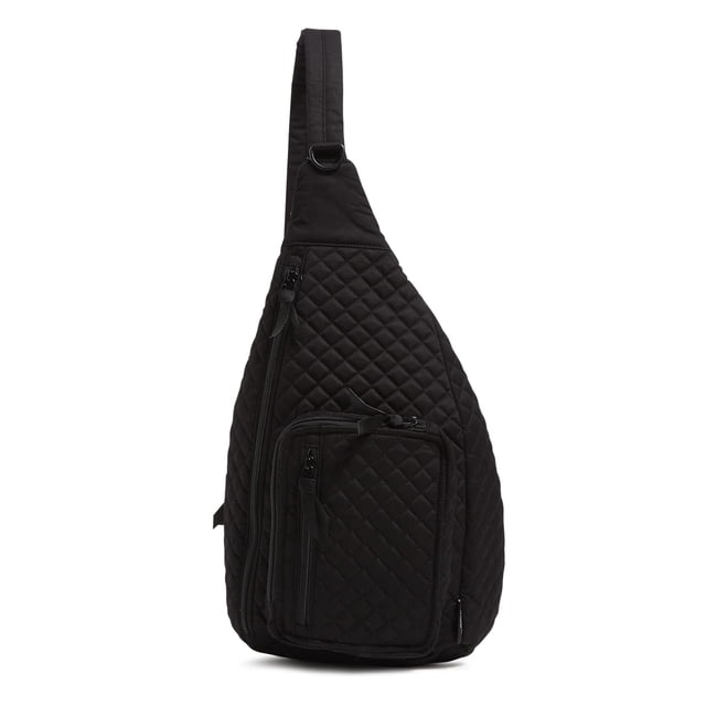 Mochila tipo bandolera Vera Bradley de algodón reciclado para mujer, color negro