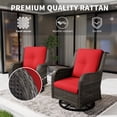 thumbnail image 4 of MeetLeisure 1 PCS Outdoor Swivel Rocker Patio Chair, Wicker Furniture with High Back, Deep Seating, Wide Armrest, Thick Cushions for Deck Porch, Red, 4 of 11
