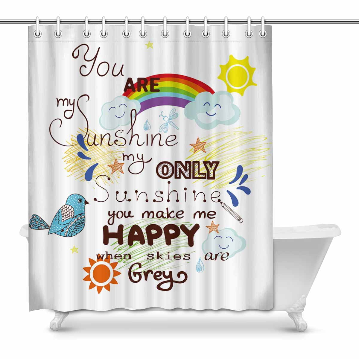 Brand New Happy Valentines' Day Waterproof Bathroom Shower Curtain 60 x 72 Inch 