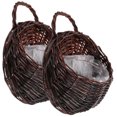thumbnail image 5 of Eease 2pcs Woven Hanging Basket Wall Hanging Flower Baskets Weaving lants Basket for Home Garden, 5 of 5