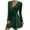 Womens Velvet Dress Green, variant on Velvet Dress for Women Rhinestone Glitter Sparkly V-Neck A-Line Ruffle Swing Mini Dress