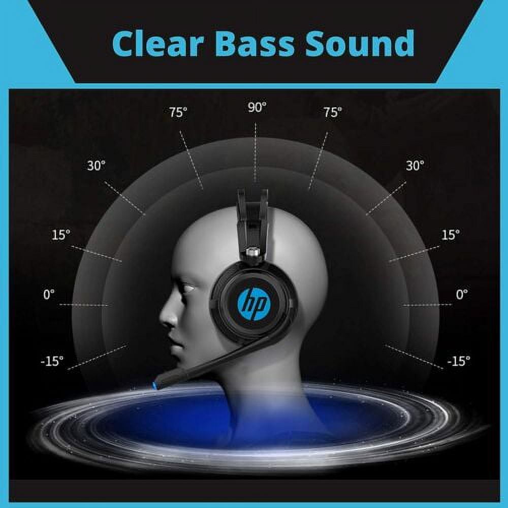 HP Wired Stereo Gaming Headset with mic, for PS4, Xbox One, Nintendo Switch, PC, Mac, Laptop, Over Ear Headphones PS4 Headset Xbox One Headset and LED Light