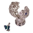 thumbnail image 2 of danila-souvenirs Faberge style Carved Egg with Flowers & Butterfly 2.8'' (7 cm) silver color, 2 of 4