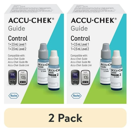 (2 pack) Accu-Chek Guide Diabetes Control Solution for Diabetic Blood Glucose Monitoring (Level 1 & 2 for Guide and Guide Me Test Meters)