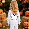 thumbnail image 5 of CAICJ98 Toddler Halloween Sweatshirt Pumpkin Ghost Kids Shirt Crewneck Long Sleeve Graphic Top Halloween Sweatshirt Boys Girls (White,4-5 Years), 5 of 9