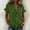 Army Green, variant on Ussuma Lotus Leaf Sleeve Solid Color Short Sleeve Summer Tops Linen Linen with Button Women's Blouses Comfortable Breathable Summer Fashion Club, Date Night & Vacation XL Black