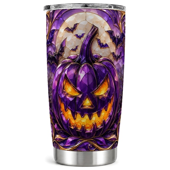 Jack O Lantern Tumbler 20oz, Gothic Tumbler, Stainless Steel Travel Cup