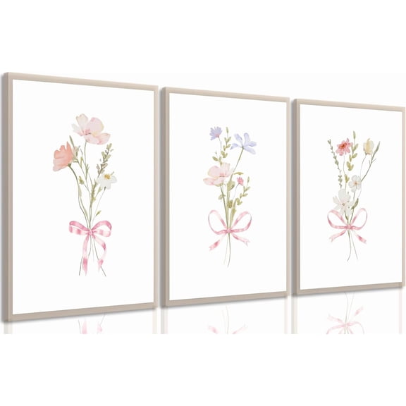 Blue Flower Canvas Wall Art Abstract Chinoiserie Floral Painting Picture Decor Minimalist Botanical Sketch Poster Print Artwork for Gallery Living Room Wall Home Decoration