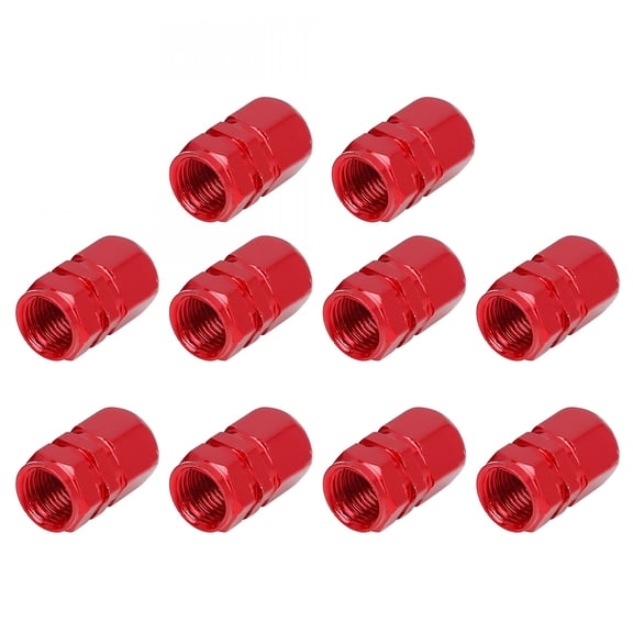 LADYGYM 2026 New 10Pcs Tire Stem Valve Caps Wheel Valve Covers Car Motorcycle Dustproof Hexagon Shape Aluminium Alloy Tire Cap for Car,Motorcycle,Bike Red Valve Stem Caps