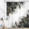 thumbnail image 5 of Black and Gold Marble Shower Curtain, Modern Abstract Dark Grey Gray White Fabric Shower Curtains Set for Bathroom Decorative, Cute Ombre Restroom Decor Accessories with Hooks 72X 72 Inch, 5 of 7
