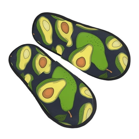 

Jgfou Fresh Avocado Print Womens Cozy Memory Foam Slippers Soft Warm Slip On House Slippers Anti-Skid Rubber Sole Creative Gifts for Women Mom Girlfriend
