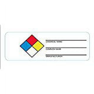 Chemical Hazard Labels, HMIS 4-Color, 3" x 1" Vinyl, Roll of 100 Labels