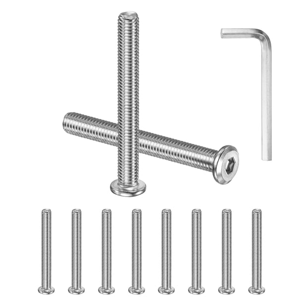 Kit de tornillos de cabeza plana de 10 piezas, M10x80mm, sujetador de acero inoxidable 304 con llave hexagonal