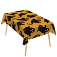 thumbnail image 6 of Duangreer Halloween Rectangle Tablecloth, Orange Black Ghost Print, Waterproof Wrinkle Resistant Table Cover for Party Picnic Indoor Outdoor Decor, 60 x 102 Inch, 6 of 6