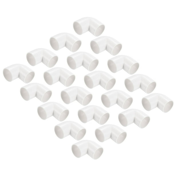 Acoplador de Conducto de PVC Codo de 90 Grados Accesorios de Tubería de 25 mm Blanco Cambio de Dirección para Conducto Eléctrico DIY Paquete de 50
