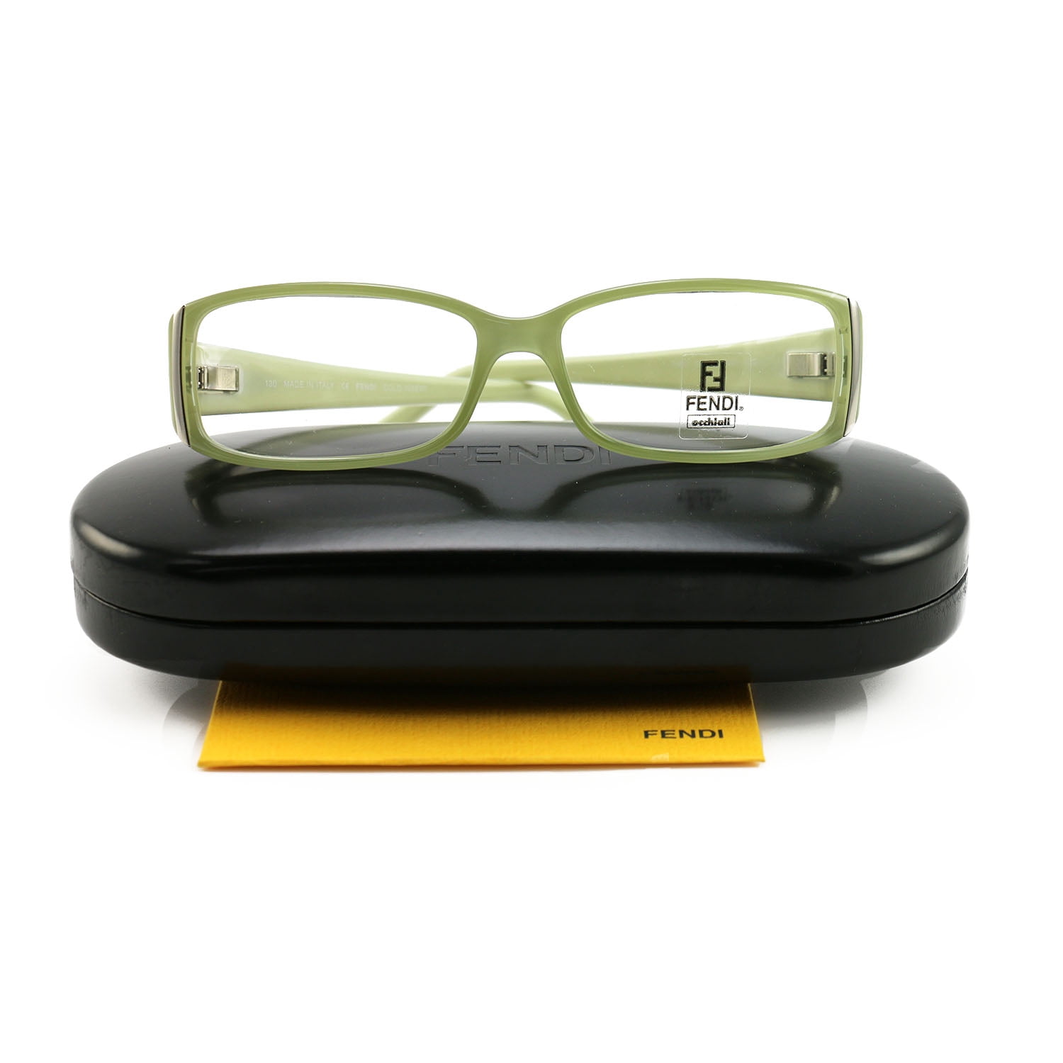 Fendi Olive Green Rectangular Women\'s Glasses FENDI Eyewear with a Rectangular Shape in Light Green and  main image 2