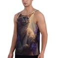 thumbnail image 2 of KLL Purple Flower Lazy Cat Print Men's Muscle Gym Workout Stringer Tank Tops Bodybuilding Fitness T-Shirts Tank Tops Men-XX-Large, 2 of 7
