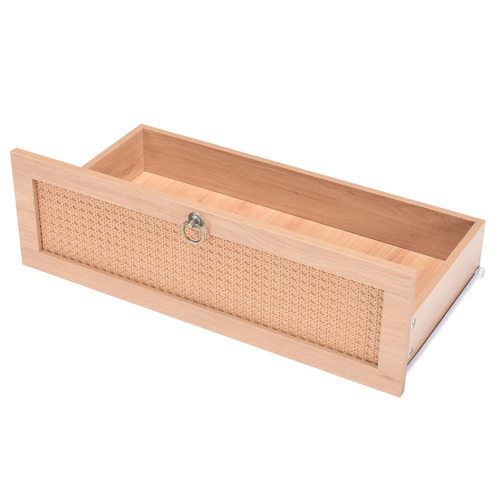 Hommoo Rattan 6 Drawer Double Dresser, Modern Storage Cabinet Chest of Drawers for Home, Natural