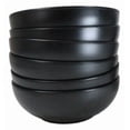 thumbnail image 2 of Pack Of 6 Modern Matte Black Melamine Round Appetizer Rice Shallow Bowls 16oz, 2 of 9