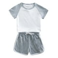 thumbnail image 3 of XINXIAOO Kids Boys Girls Summer Outfits 2 Piece Short Sleeve T-Shirt Tops High Waisted Short Casual Cute Outfits for Kids 3-4 Years, 3 of 3