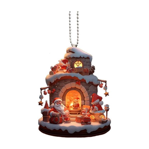 Wadada Santa Christmas Tree Ornaments Rustic Santa Claus Nostalgic Retro Tree Decorations Hanging Acrylic Vintage Christmas Decorations Bulk Christmas Ornaments (Santa Claus)