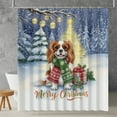 thumbnail image 2 of Merry Christmas Cavalier King Charles Spaniel Snowy Winter with Tree Decorations Shower Curtain Dog Lover Gifts Waterproof Bathroom Bathtub Curtain - 12020, 2 of 5