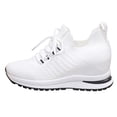 thumbnail image 5 of Rokment Womens Walking Non Slip Work Shoes with Hidden Wedges Breathable Mesh Lace up Platform Chunky High Heels Slip on Nurses Nursing Tennis Fashion Sneakers White Size 8, 5 of 7
