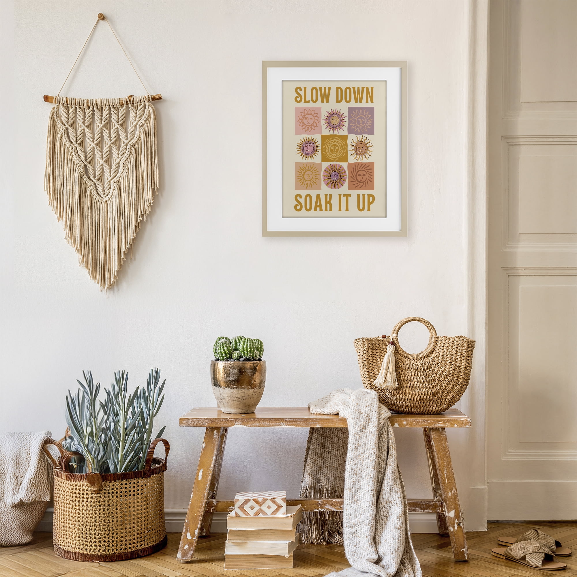 Stupell Industries Slow Down Soak It Up Birch Framed Print Under Glass, design by Two If By Sea Studios