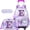 Purple E, variant on Purple Kids Rolling Backpack with Wheels for Girls Cute Roller Backpacks for School with Lunch Box Pencil Case Wheeled Bookbag for Pupil Ages 6-12