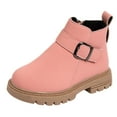 thumbnail image 1 of MIASHUI Bottes pour Enfants Garçons Filles à Fermeture Éclair Latérale Bottines d'Hiver pour Tout-Petits Semelle Souple Chaussures, Rouge, 1, 1 of 6
