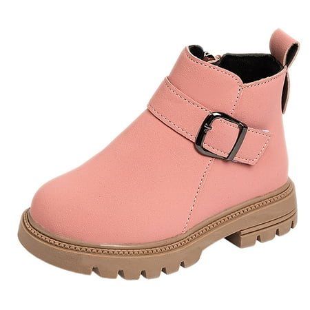 Sngxgn Girls Warm Lining Soft Boots Baby Winter Ankle Non-Slip Rubber Texture Sole Toddler Winter Snow Crib Shoes(Red 13.5)