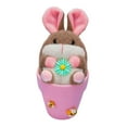 thumbnail image 3 of Decoración de conejo de Pascua de primavera, juguetes de conejito suaves y adorables para las vacaciones de Pascua en casa Rosa, 3 of 9