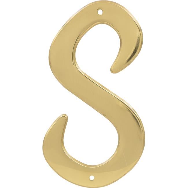 Hillman Group 847058 4 in. Brass NailOn Traditional House Letter S 3