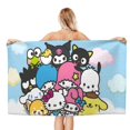 thumbnail image 1 of Sanrio Toalla de playa de secado rápido con diseño temático, regalo para mujeres y niñas, ideal para cumpleaños, fans, amantes de la música, uso en la playa o al aire libre, 78 × 150 cm, 1 of 6