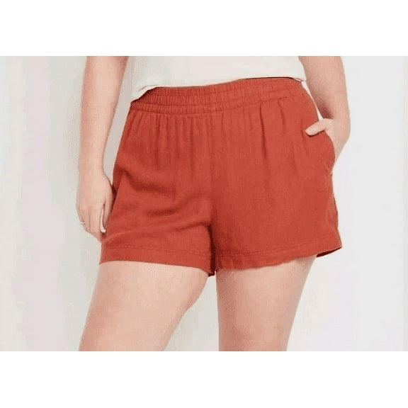 Briggs Women's Linen Blend Short, Orange, XXL