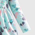 thumbnail image 6 of JUMEYU Little Girls Cotton Long Sleeve Cartoon Appliques Summer Casual Dress 3T 4T (Green,3-4 Years), 6 of 8