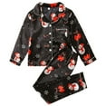 thumbnail image 4 of Uccdo Mommy and Me Family Matching Christmas Pajamas Set Boys Girls Silk Satin Button Down Sleepwear Xmas 2Pcs Pjs Set, 6-13 Years, 4 of 8