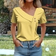 thumbnail image 2 of Lenpel Summer Tops for Women Fashion Asymmetrical Neck Short Sleeve Printed Casual T-Shirts Tunic Tee Blouses, 2 of 5