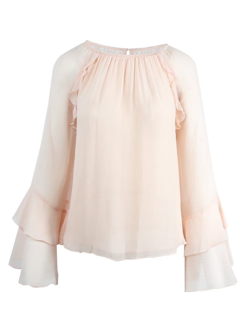 Jessica Simpson Women's Elaine Ruffle Blouse with Long Sleeves