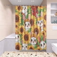 thumbnail image 6 of 4-Piece Bathroom Set with Waterproof Shower Curtain with Non-Slip Bath Mat, U-Shaped Mat & Toilet Lid Cover Bunnies and Sunflowers, 6 of 8