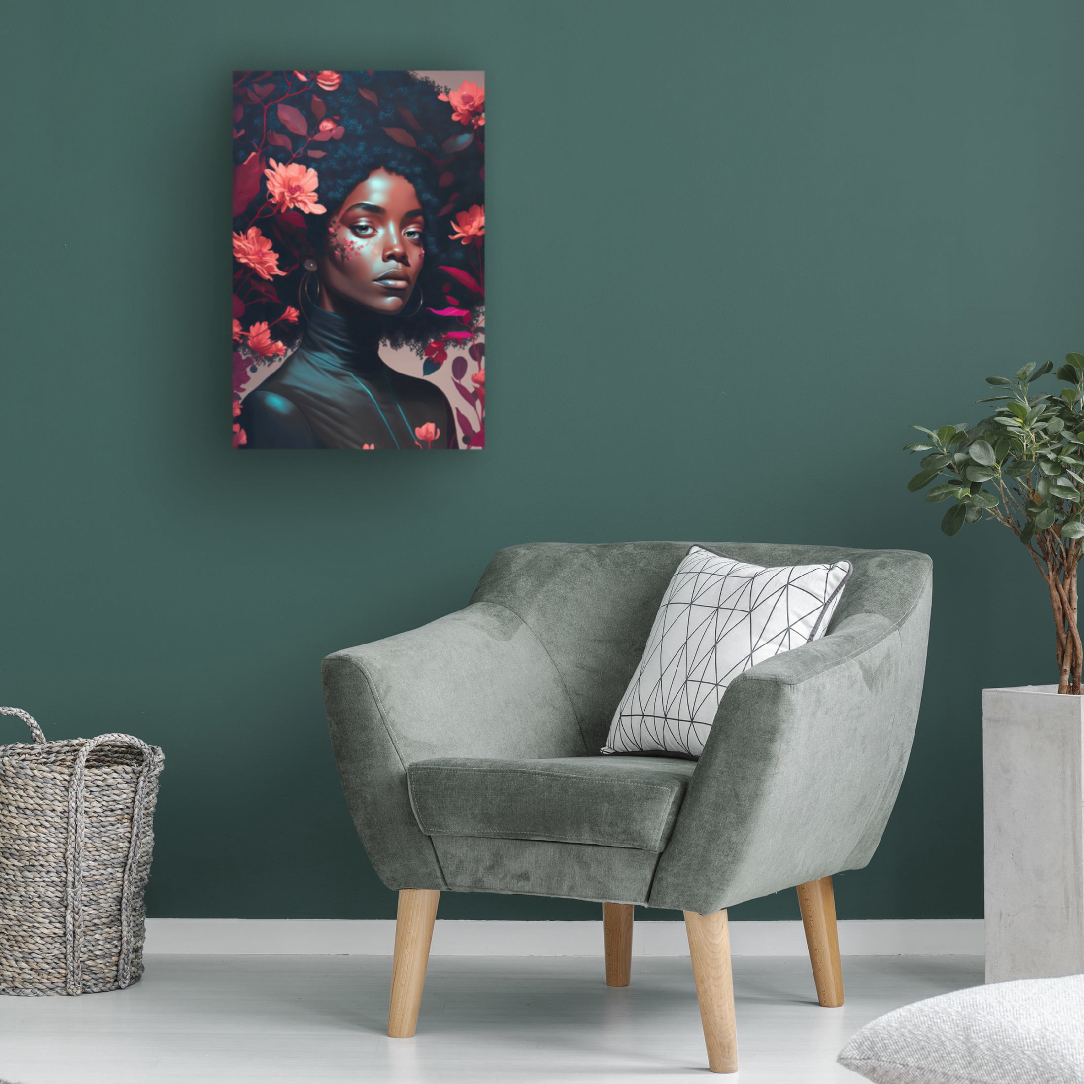 Canvas Wall Art - Treechild 'Goddess Of The Flowers' Wall Art for Living Room, Bedroom, or Office D?cor by Trademark Fine Art - 30 x 47 Inches