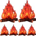 thumbnail image 1 of 2 st 3D-flamfackla i mitten av dekorativ kartonglägereld Konstgjord eld Falsk flamma Pappersdekorativ fest, 1 of 5