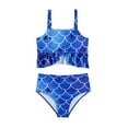 thumbnail image 3 of ASFGIMUJ Toddler Swimsuit Girl Gradient Beauty Fish Scale Princess Cute Bikini Toddler Bathing Suit Girl,2 Piece,Size 8-9Y, 3 of 6