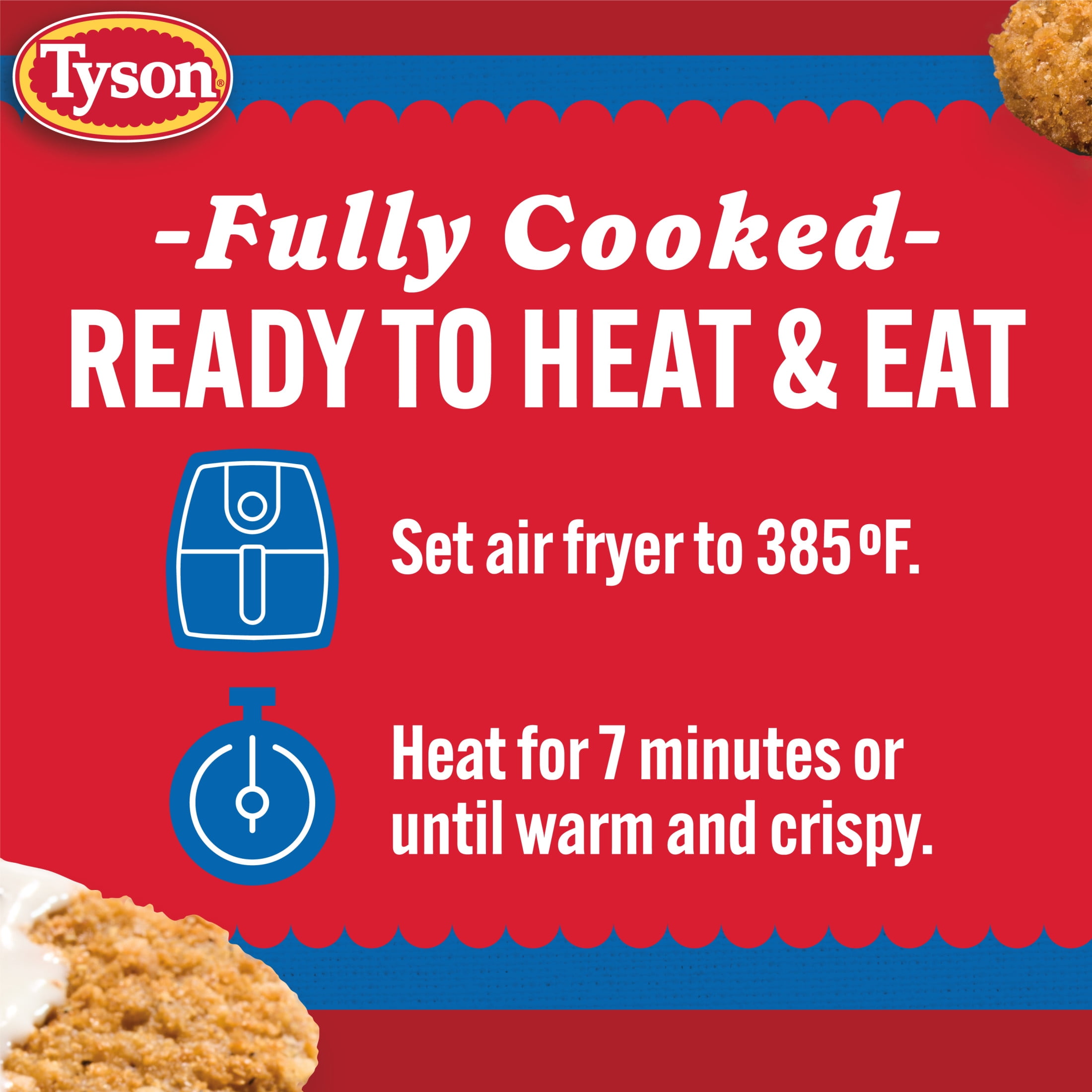 Tyson Country Fried Steaks with Gravy Mix, 22.75 oz (Frozen, Fully Cooked)