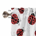 thumbnail image 5 of Kitchen Curtains 45 Inches length, Cartoon Ladybug Window Treatment Curtain Drapes, Funny Animals Dot Modern Simple Lightweight Window Panels for Living Room Bedroom, 52"x45", 2 Panels, 5 of 7