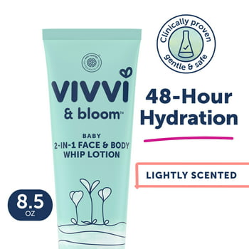 Vivvi & Bloom Gentle 2-in-1 Baby Face & Body Whip Lotion, 8.5 Oz