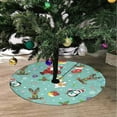 thumbnail image 2 of FMSHPON Merry Christmas Santa ClausSnowman Xmas Christmas Tree Skirt Stand Mat for Holiday Party Decoration Indoor Outdoor 36 inches, 2 of 3