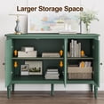 thumbnail image 6 of CozyHome 3-Door Storage Cabinet Set of 2 with Adjustable Shelves, Accent Sideboard Cabinet with Turned Legs, Wood Pantry Cabinet, Buffet Cabinet for Entryway, Living Room, Dining Room, Green, 6 of 9
