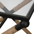 thumbnail image 3 of Uttermost Braddock Coastal Iron Glass and Rope Accent Table in Black, 3 of 5