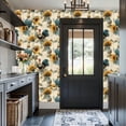 thumbnail image 3 of Peel and Stick Wallpaper Sunflowers Rooster Rustic Floral Teal Leaves Vintage Wall Mural 17.7in x 9.8ft Self Adhesive Removable Wall Paper Renter Friendly Wallpaper for Nursery Bedroom Cabinets, 3 of 8